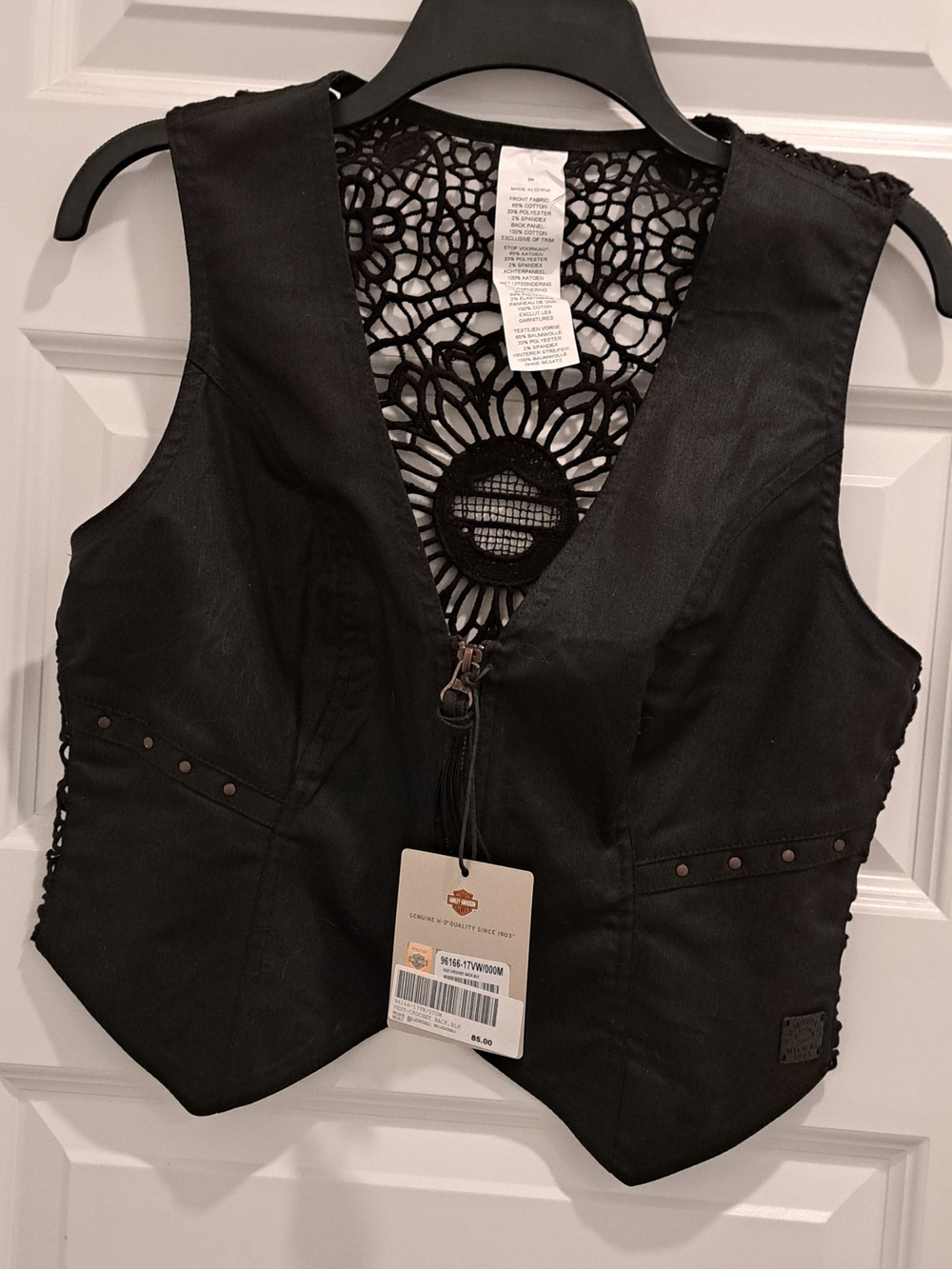 Harley-Davidson Women’s Black Lace-Back Vest